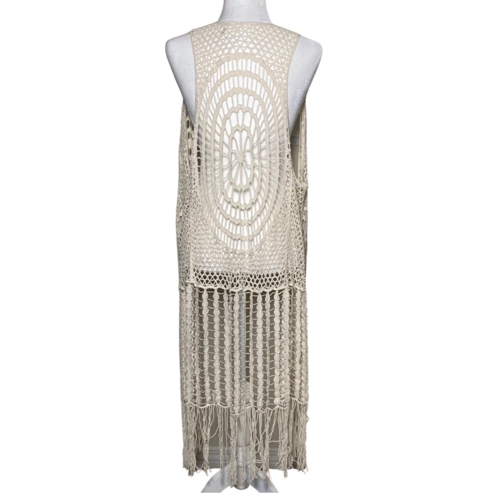 Love Tree Happens Macrame Laced Cover Up White Sz Medium